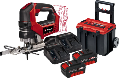 Einhell TP-JS 18/135 Li BL Solo 4,0 Ah Accu (2x) E-Case L Starterspakket