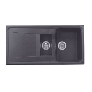 Nord Inox Spoelbak Roxana 1 Kom + 1/2 Kom + Afdruipplaat Zwart