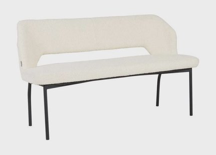 MUST Living Eetkamerbank 'Bloom' Bouclé, 150cm, kleur Naturel