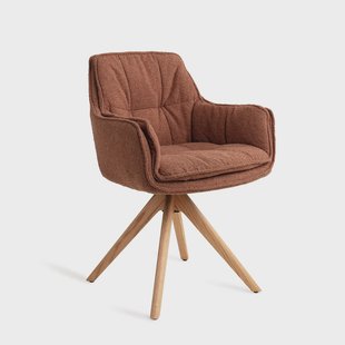 Jesper Home Eetkamerstoel 'Akune' Draaibaar, Revolve Oak Natural, kleur Acajou