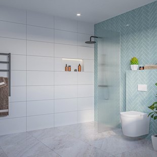 Fortifura Galeria Inloopdouche - ribbel glas - 60x200cm - 8mm - nano - blind inbouw profiel SW797950 SW1102415