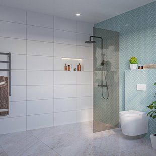 Fortifura Galeria Inloopdouche - rook glas - 70x200cm - 8mm - nano - blind inbouw profiel SW797941 SW1102415