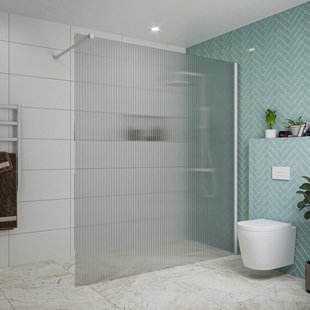 Fortifura Galeria inloopdouche - 180x200cm - ribbelglas - wandarm - mat wit SW797957/SW797906