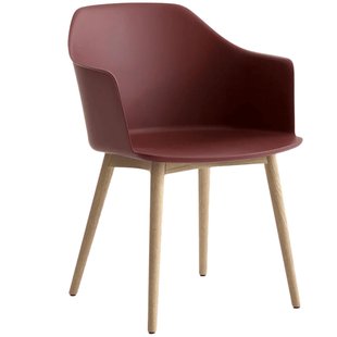 &amp;tradition Rely HW76 Stoel Onderstel Eikenhout Rood Bruin