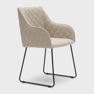 Rivièra Maison Eetkamerstoel 'Frisco Drive' Bouclé, kleur Natural Grey
