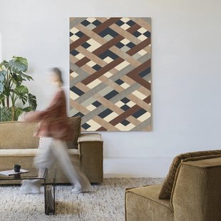 Urban Cotton Wandkleed 'Timber' 110 x 145cm in Frame - black
