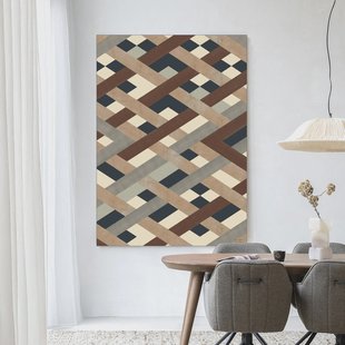 Urban Cotton Wandkleed 'Timber' 145 x 190cm in Frame - black