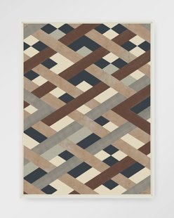 Urban Cotton Wandkleed 'Timber' 145 x 190cm in Floating Frame - off white
