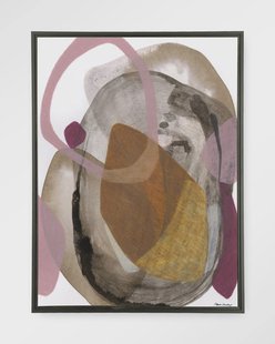 Urban Cotton Wandkleed 'Gravity' 110 x 145cm in Floating Frame - black