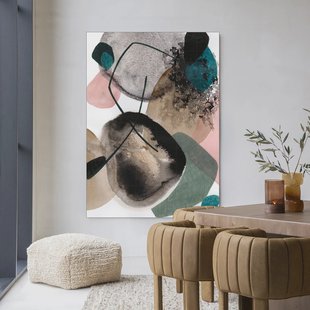 Urban Cotton Wandkleed 'Splash' 145 x 190cm in Frame - black