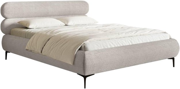 Bedframe Comella 140 x 200 cm ribstof met opbergruimte | NADUVI Collection