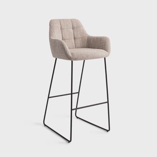 Jesper Home Barkruk 'Noto' Slide Black, kleur Biscuit Beach (zithoogte 75cm)