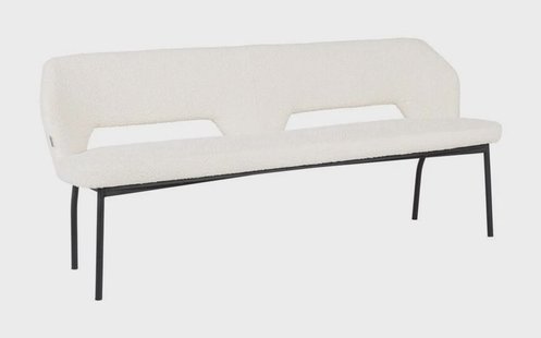 MUST Living Eetkamerbank 'Bloom' Bouclé, 190cm, kleur Naturel