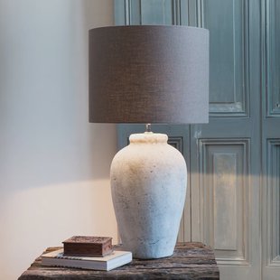 Light & Living Tafellamp 'Vesuvius' Keramiek, kleur Lichtgrijs (excl. kap)