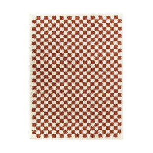AFK Living vloerkleed Checkers - shaggy - terracotta