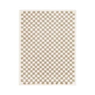AFK Living vloerkleed Checkers - shaggy - beige