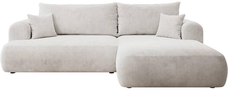 Hoekslaapbank Philipa ribstof rechts met opbergruimte | NADUVI Collection