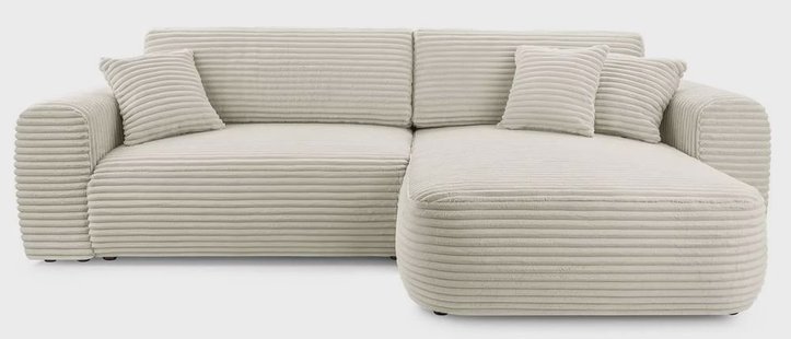 Hoekslaapbank Hortero ribstof links/rechts met opbergruimte | NADUVI Collection