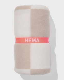 HEMA Plaid 130x150cm fleece geblokt (bruin)