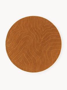 Rond wollen vloerkleed Aaron, handgetuft