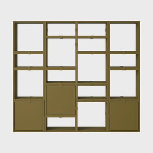 Muuto Stacked opbergsysteem boekenkast configuratie 4 Bruin groen
