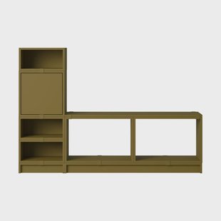 Muuto Stacked opbergsysteem hal configuratie 1 Bruin groen