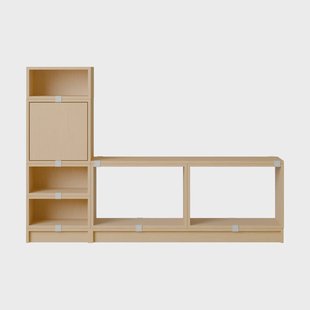 Muuto Stacked opbergsysteem hal configuratie 1 Eikenhout