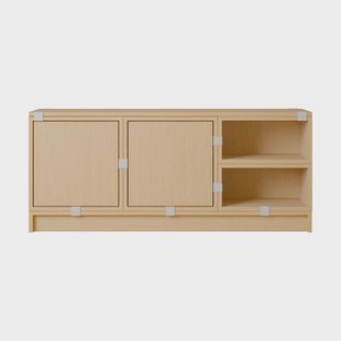 Muuto Stacked opbergsysteem hal configuratie 2 Eikenhout