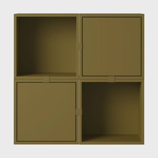 Muuto Stacked opbergsysteem hal configuratie 4 Bruin groen