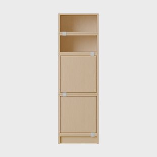 Muuto Stacked opbergsysteem kantoor configuratie 4 Eikenhout