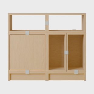 Muuto Stacked opbergsysteem kantoor configuratie 5 Eikenhout