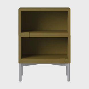 Muuto Stacked opbergsysteem nachtkastje configuratie 1 Bruin groen