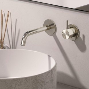 Hotbath Archie Afbouwdeel - Inbouw wastafelmengkraan met inbouwsysteem en 20 cm uitloop RVS 316 AR125EXTIX