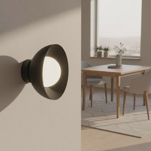 EMIBIG LIGHTING wandlamp Bibi K1, zwart, staal/glas, Ø 18 cm