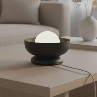 EMIBIG LIGHTING Tafellamp Ozzy LN1, zwart, staal/glas, hoogte 13 cm, G9