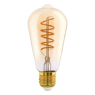 Eglo Ledfilamentlamp Edison - Amber - D6,4cm - Dimbaar - Warm Wit - E27 - 8w