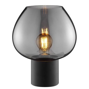 Brilliant Tafellamp Ligari - Zwart - Rookglas - D23cm - E27