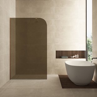 Inloopdouche Wiesbaden Curvea 120x200 cm 8 mm Nano Vintage Brons Glas