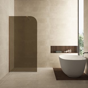 Inloopdouche Wiesbaden Curvea 100x200 cm 8 mm Nano Vintage Brons Glas