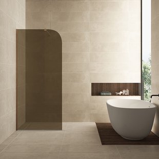 Inloopdouche Wiesbaden Curvea 90x200 cm 8 mm Nano Vintage Brons Glas