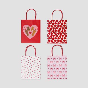 Geschenkzakjes met hartjes - 4 stuks