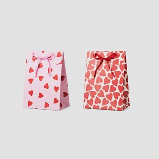 Pop up cadeauzakjes met hartjes - 2 stuks