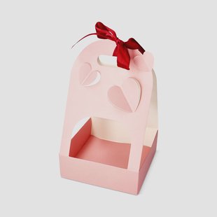 Roze cadeaumand met lint