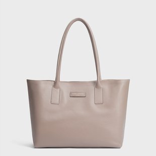 Isabel Bernard Honoré Elin taupekleurige schoudertas van kalfsleer voor dames