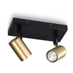 ETH The Common - opbouwspot 2L - 10 x 13 x 23 cm - zwart en messing