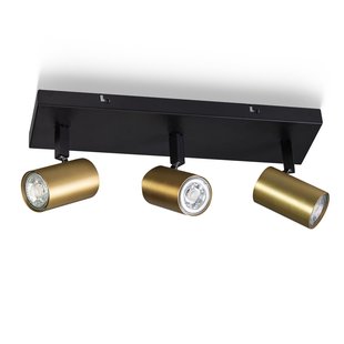 ETH The Common - opbouwspot 3L - 10 x 13 x 38 cm - zwart en messing