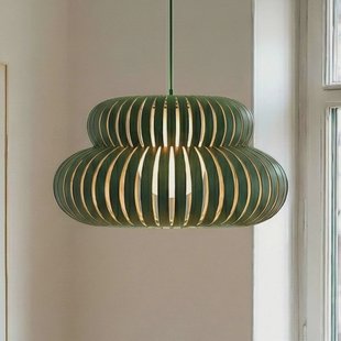 Lucande hanglamp Slice, groen, metaal, Ø 48 cm