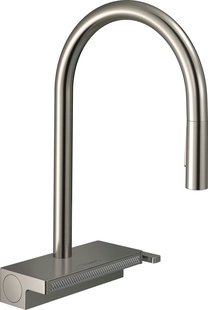 Hansgrohe Aquno Select M81 ééngreeps keukenkraan 170, uittrekbare vuistdouche, 3jet, sBox, rvs look