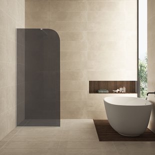 Inloopdouche Wiesbaden Curvea 80x200 cm 8 mm Nano Rookglas