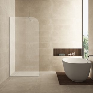 Inloopdouche Wiesbaden Curvea 100x200 cm 8 mm Nano Helder Glas